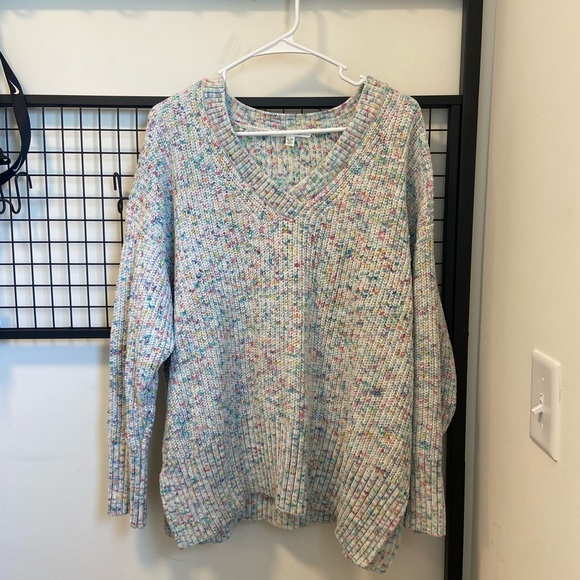 NWOT | Seven7 women’s‎ multicolored plush sweater — XL - Picture 1 of 8